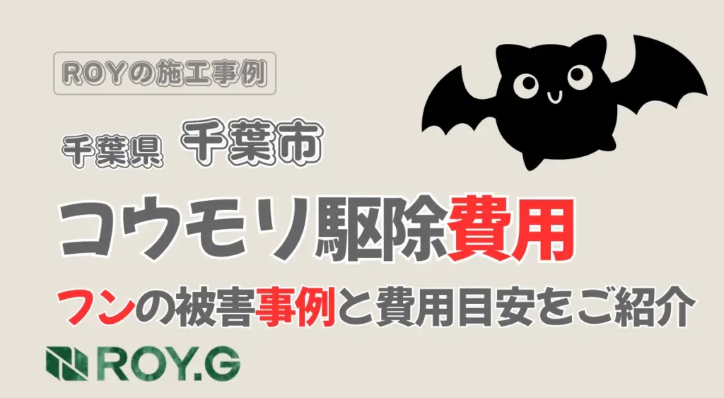 【千葉市のコウモリ駆除事例】フンの被害事例と費用目安をご紹介