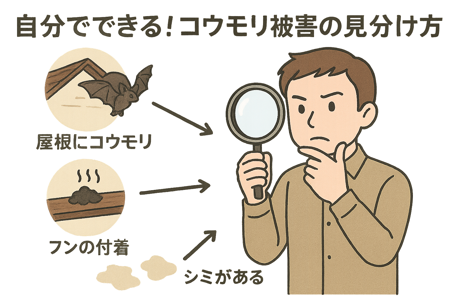 自分でできる!コウモリ被害の見分け方