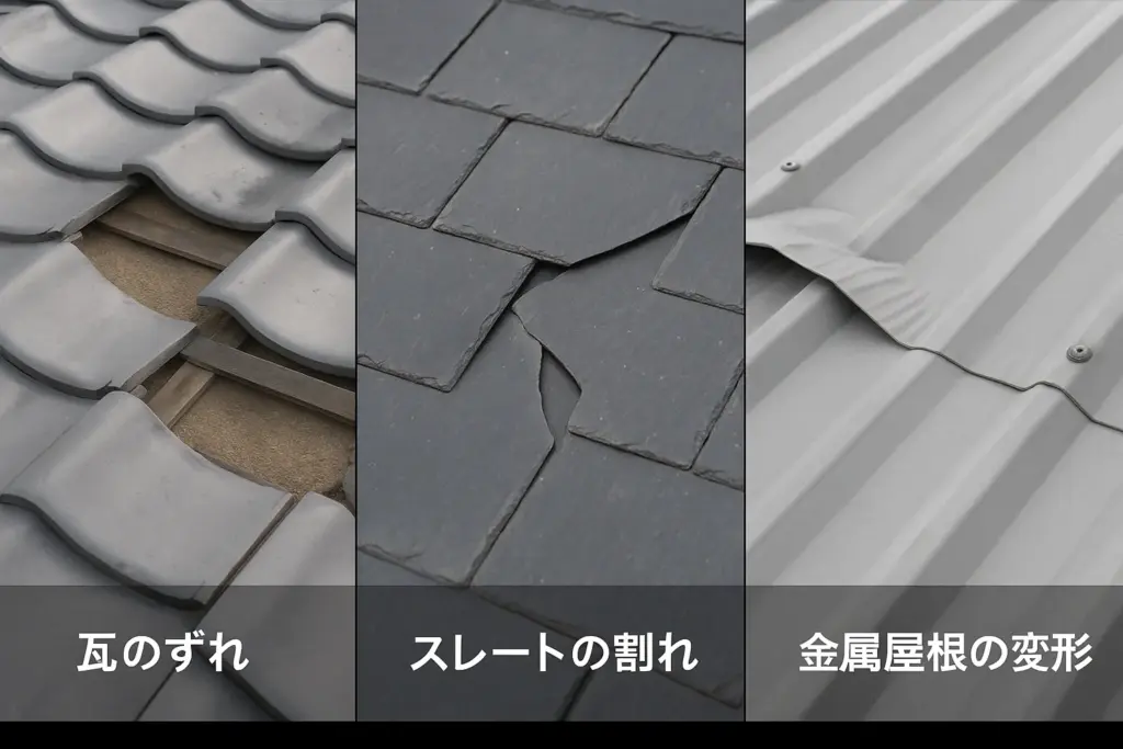 屋根材の損傷による雨漏り