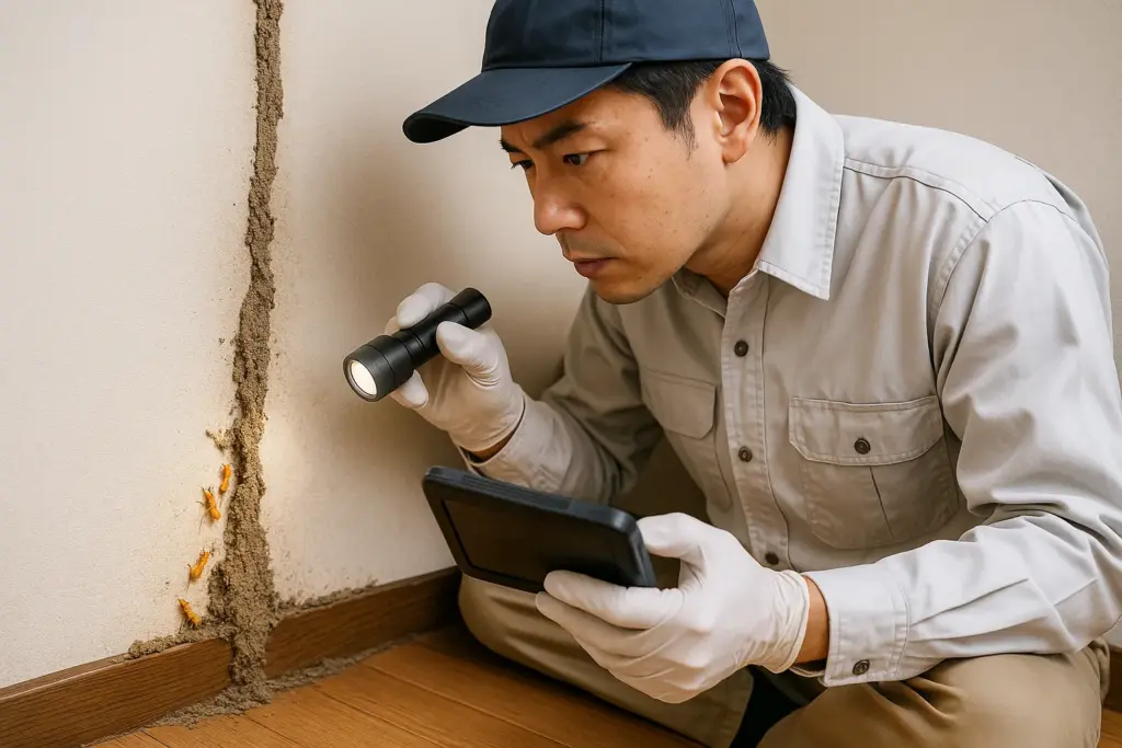 シロアリの発生箇所を特定する