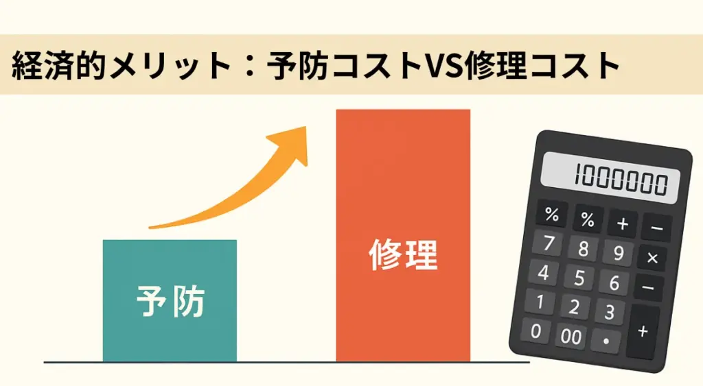 経済的メリット：予防コストvs修理コスト