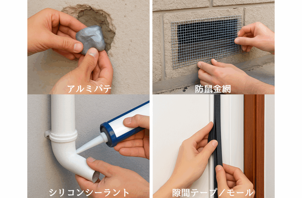 ねずみの侵入経路を塞ぐ