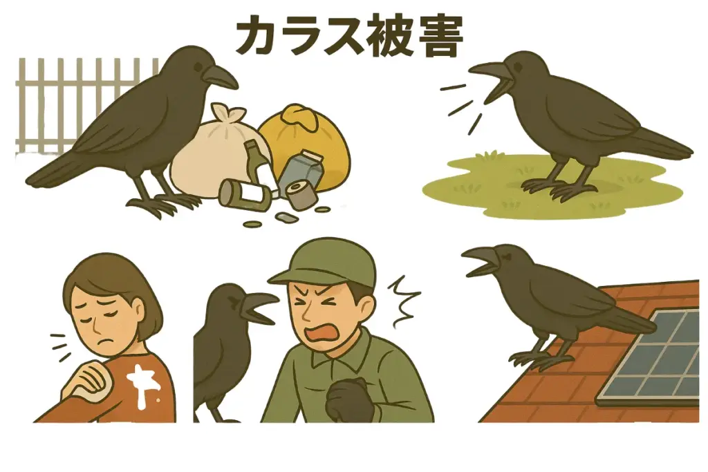 カラスが引き起こす主な被害とは?