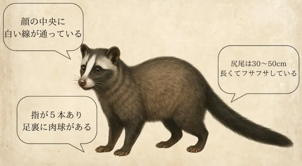 ハクビシンの特徴。