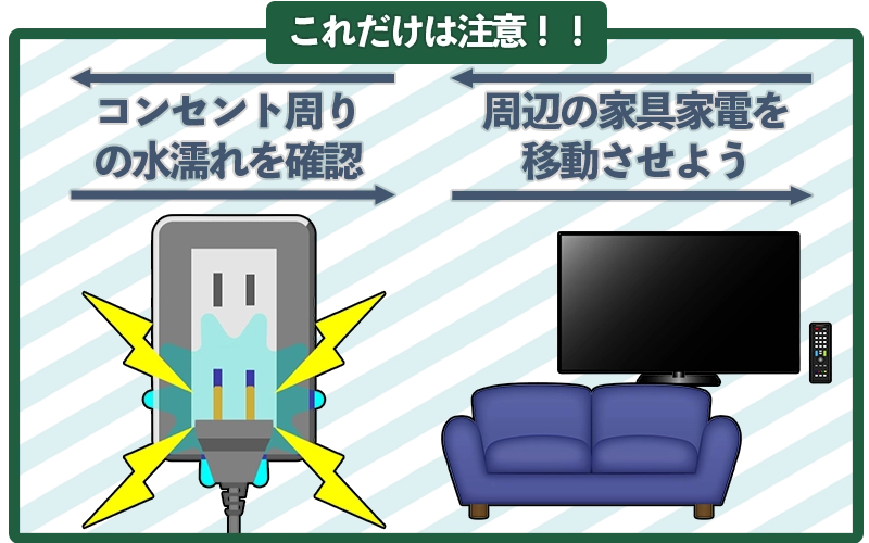 雨漏り時に注意すること
