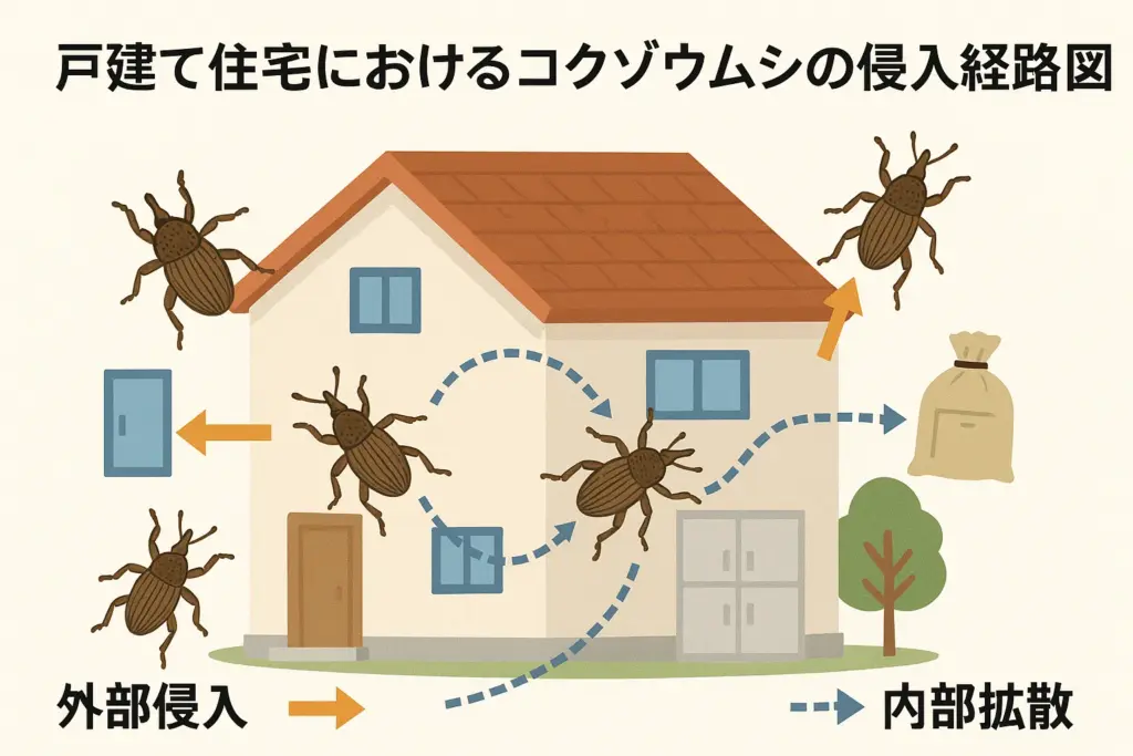 戸建て住宅でのコクゾウムシ発生原因