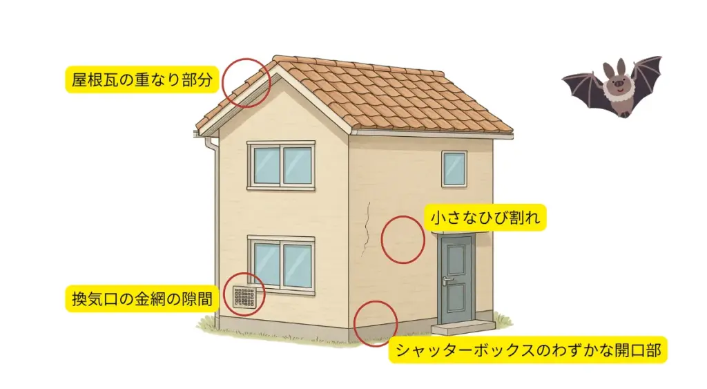 コウモリの活動時期・コウモリが住み着く家の特徴