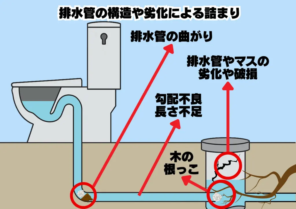 トイレ詰まり 原因 排水