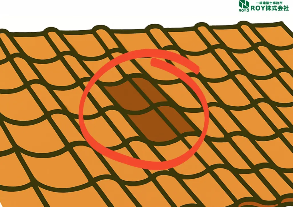 地震被害による瓦屋根のズレ　修理　保証　地震後のチェックリスト　瓦の変色