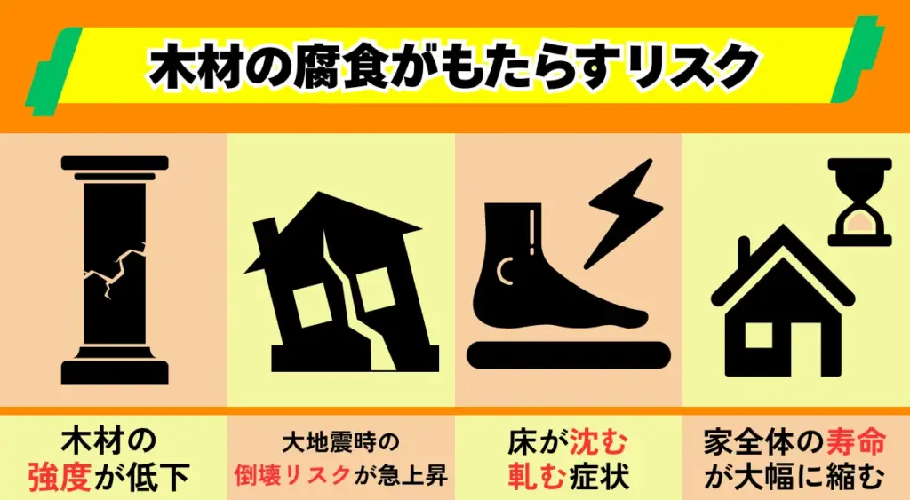 床下の木材の腐食がもたらすリスク