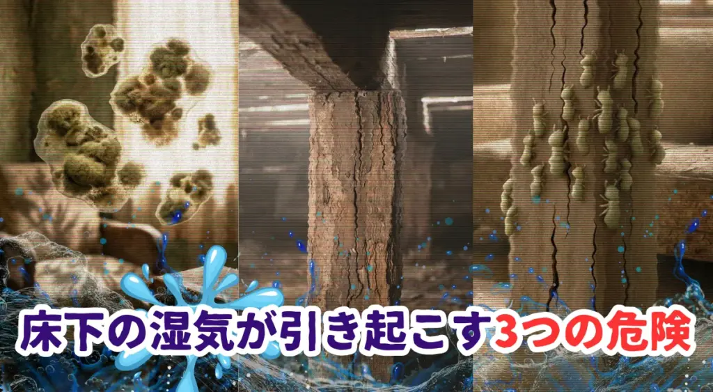 床下の湿気が引き起こす3つの深刻な危険