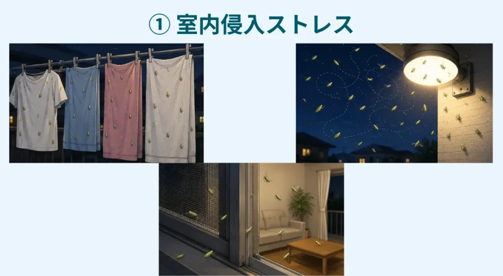 ヨコバイリスク・室内侵入ストレス