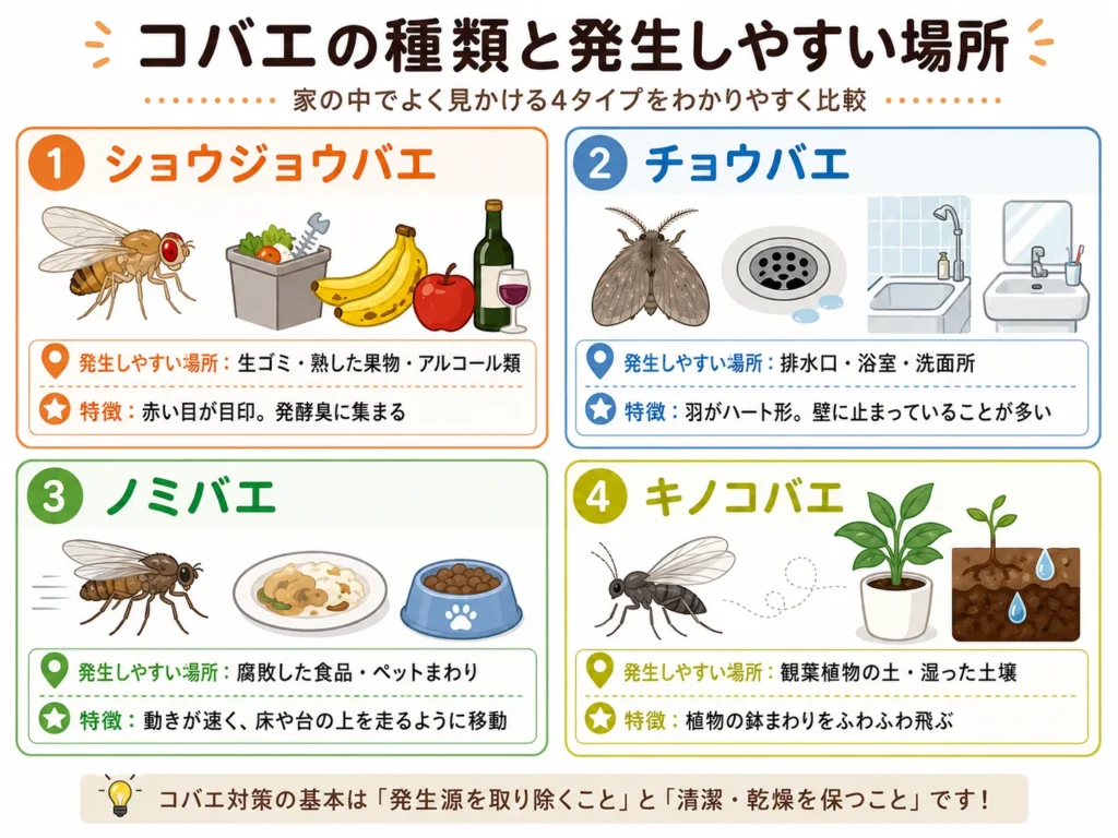 梅雨に発生しやすい小蝿の種類と見分け方