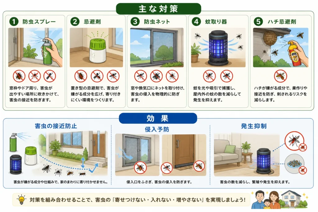 夏の害虫対策・防虫アイテム活用(忌避・予防)
