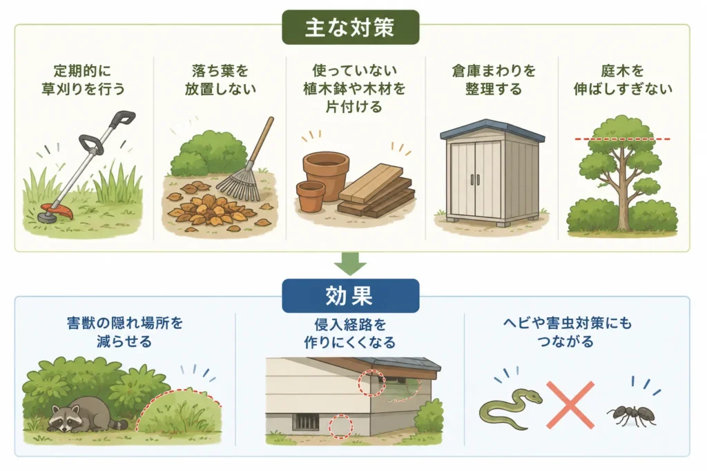 自分でできる夏の害獣対策・雑草・庭管理