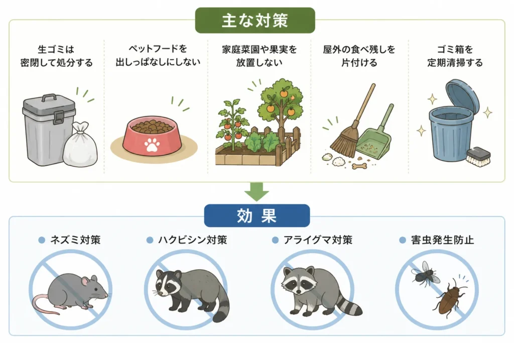 自分でできる夏の害獣対策・エサ管理