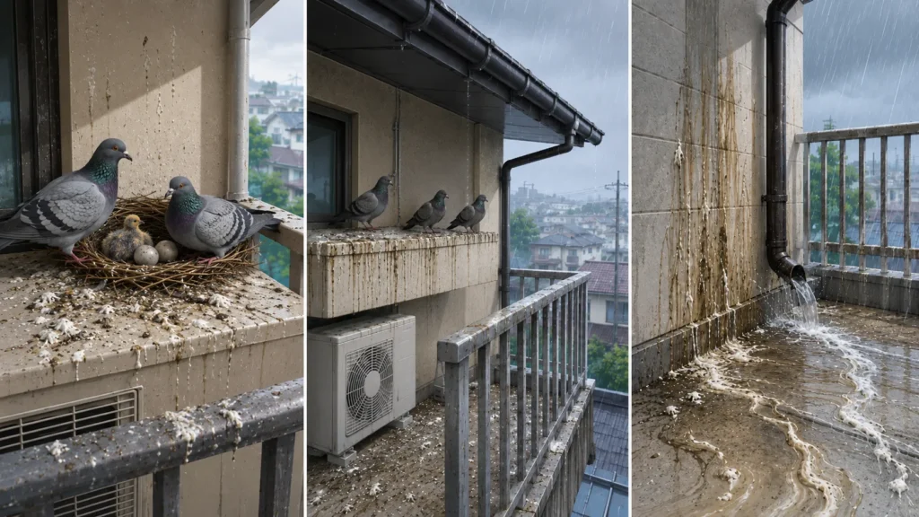 pigeon-droppings-rainy-season-damage