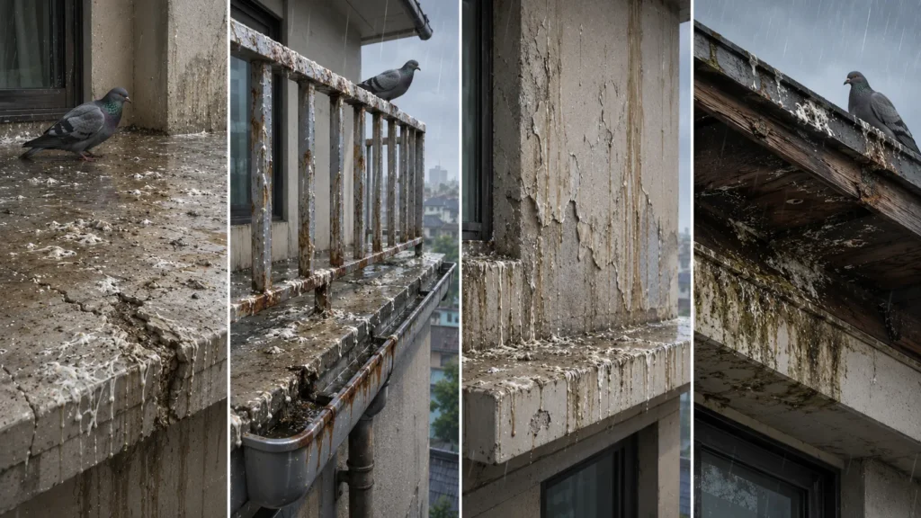 pigeon-droppings-rainy-season-damage