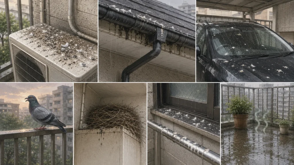 pigeon-droppings-rainy-season-damage