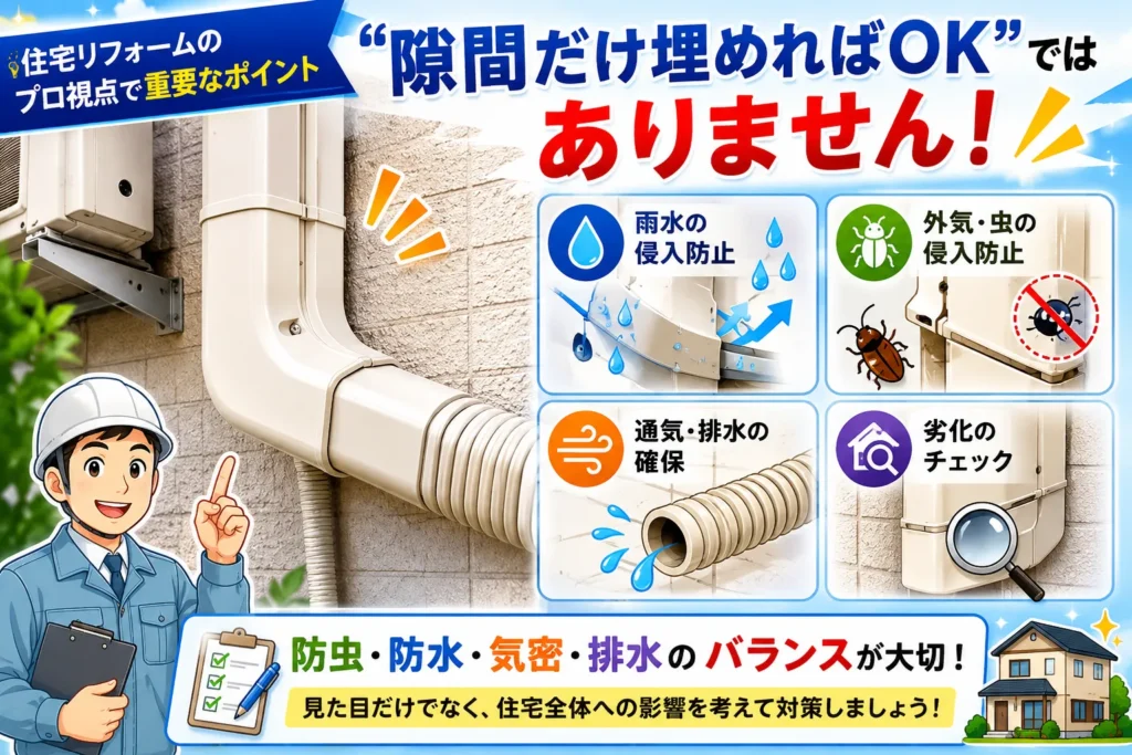 エアコン配管カバー重要ポイント