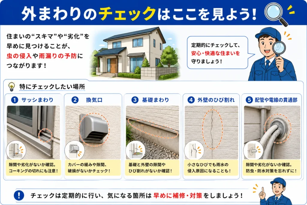 エアコン配管カバー自分でできる対策・外壁まわり点検