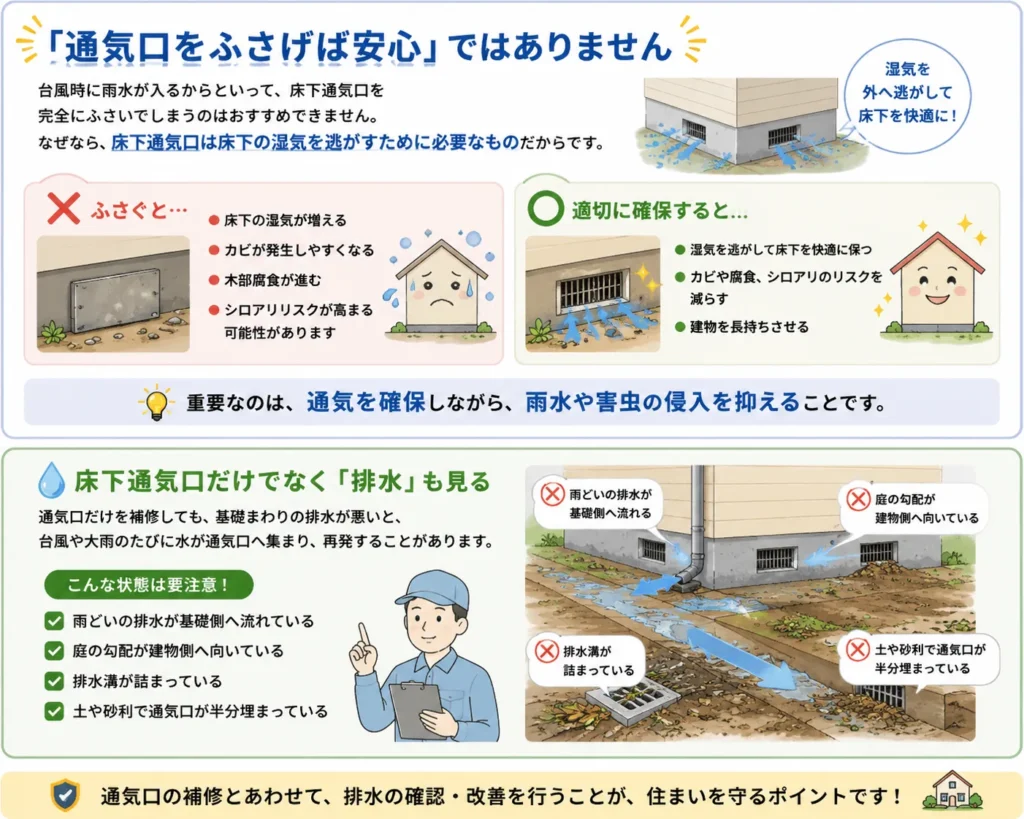 床下通気口の住宅リフォームのプロ視点で重要なポイント