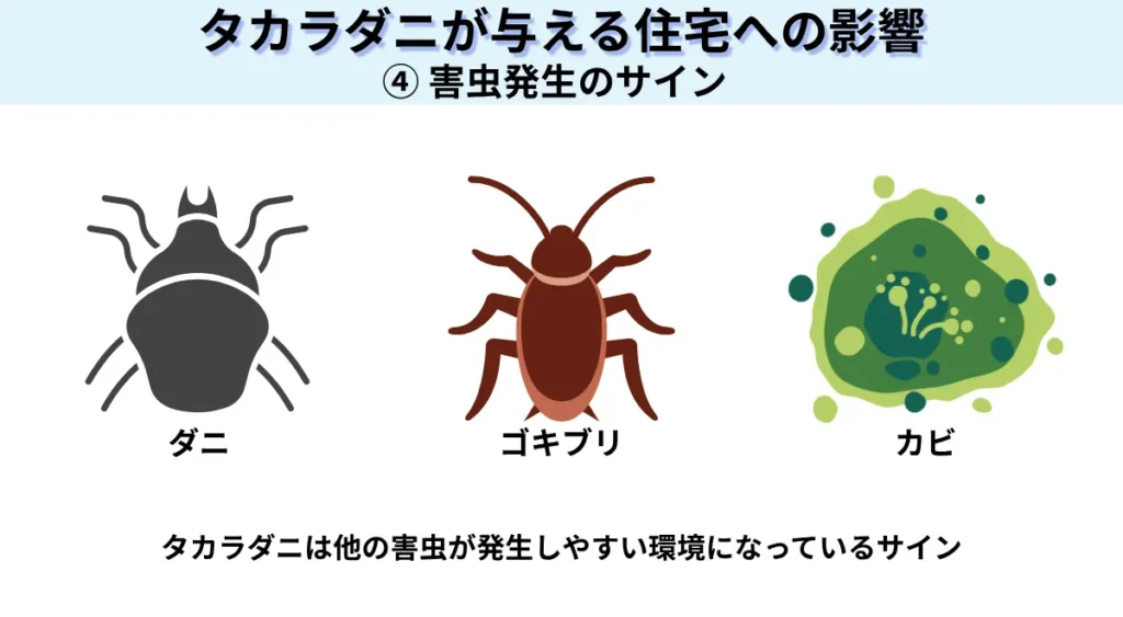 タカラダニが与える住宅への影響