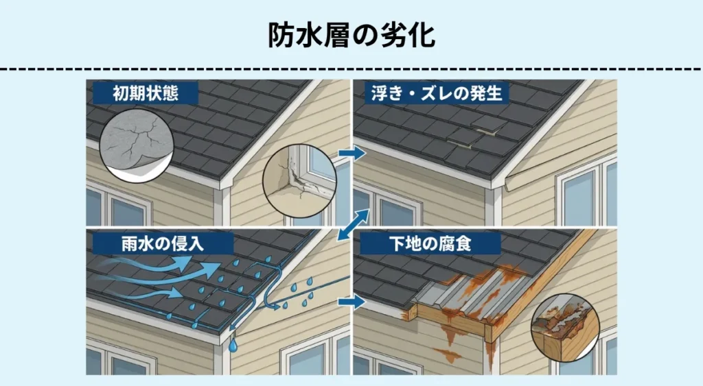 住宅リフォーム/強風被害例・某水槽の劣化