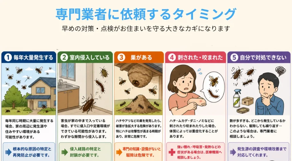 夏の害虫・専門業者へ依頼するタイミング