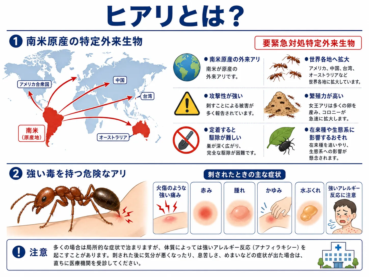 ヒアリ 危険 性