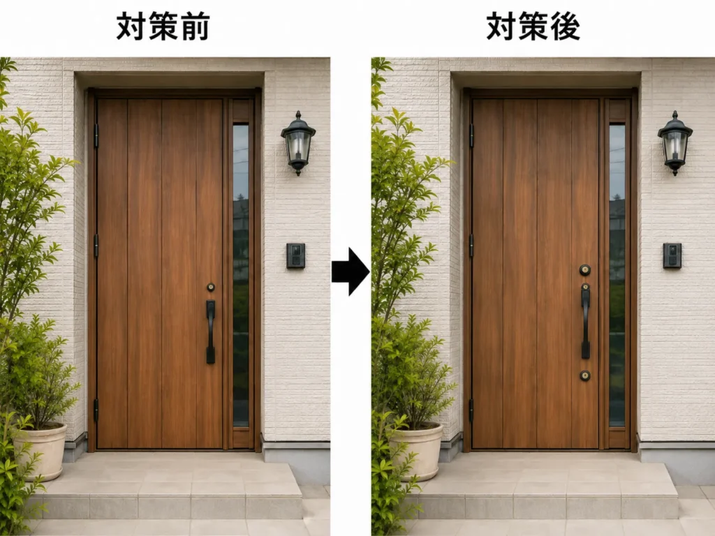 戸建て住宅の玄関まわりで行いたい防犯対策・玄関をツーロックにする