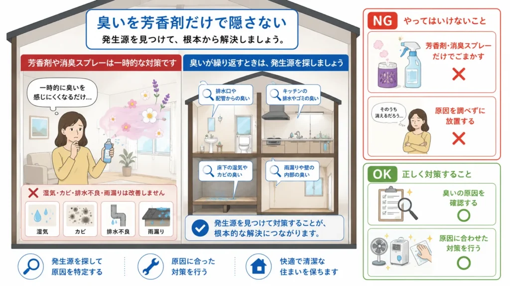 自分でできる梅雨の臭い対策・臭いを芳香剤だけで隠さない