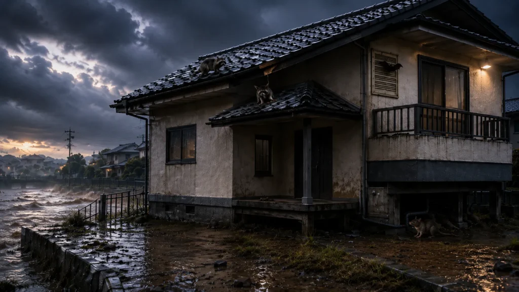 raccoon-rat-flood-rain-damage