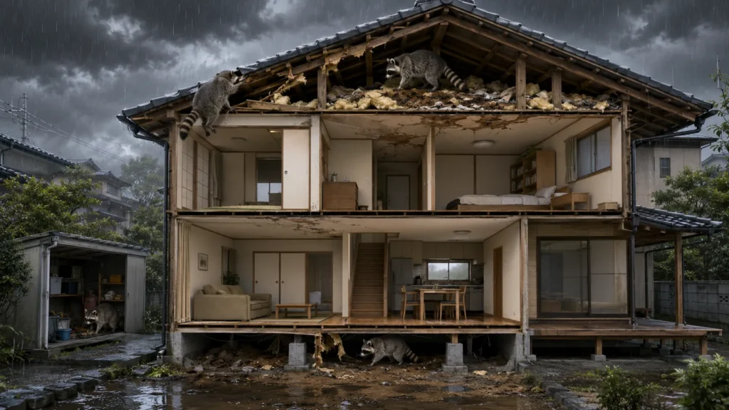 raccoon-rat-flood-rain-damage