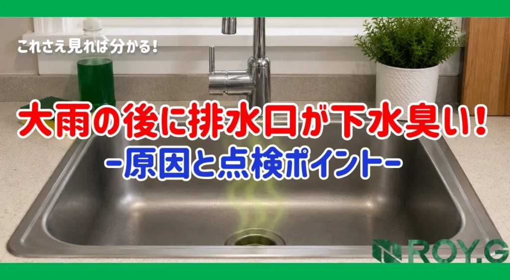 大雨の後に排水口が下水臭いのはなぜ？原因と6つの点検ポイントを徹底解説