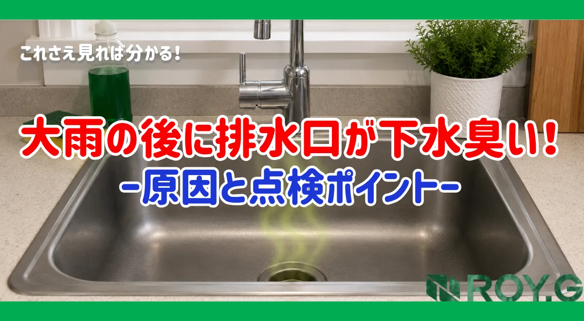 大雨の後に排水口が下水臭いのはなぜ？原因と6つの点検ポイントを徹底解説