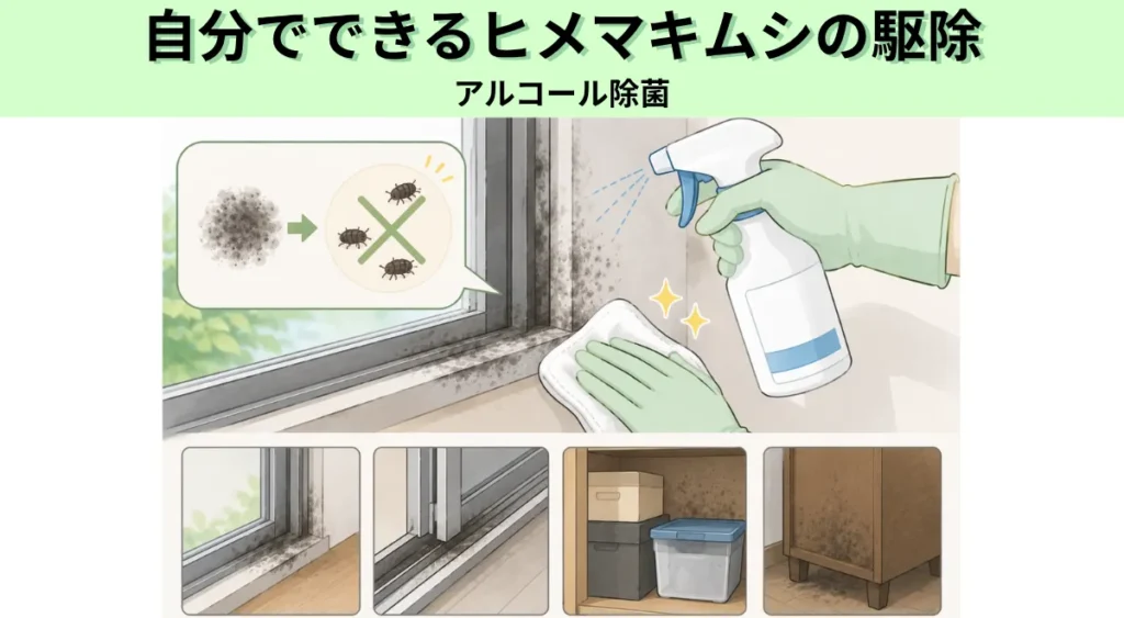 ヒメマキムシ予防と駆除・アルコール除菌