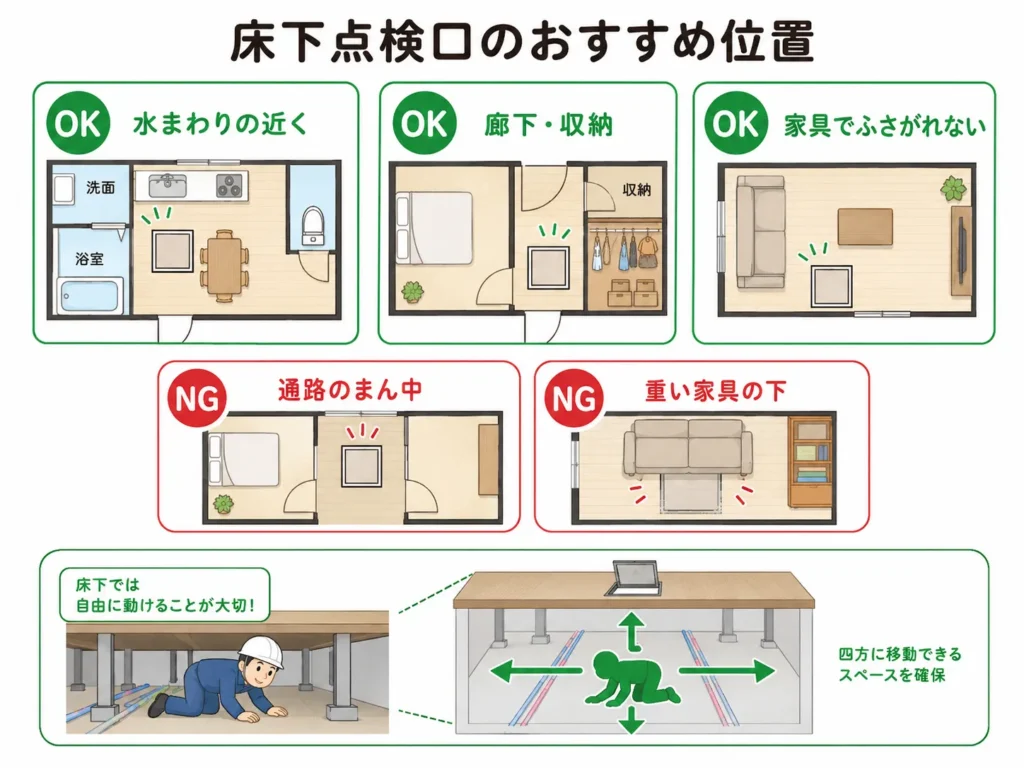 床下点検口に向いている場所