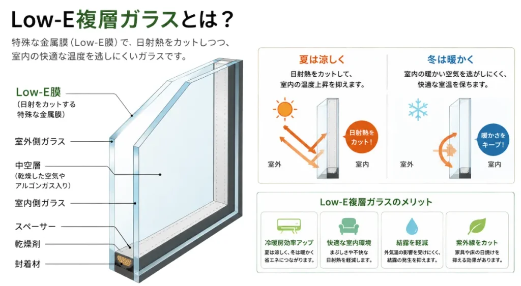 太陽光から目を守る住宅リフォーム・Low-E複層ガラス