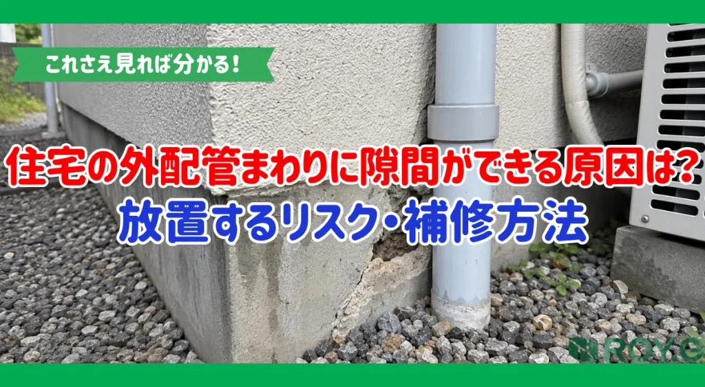 住宅の配管まわりに隙間・欠けがある原因は?基礎モルタルの補修方法と放置するリスク