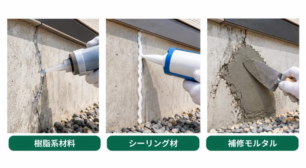 表面的なひび割れの補修